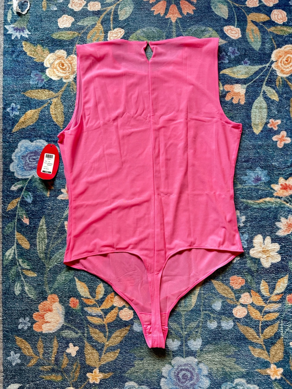 NWOT Parade High Neck Sleeveless Mesh Bodysuit W/ Gusset & Button Closure - Picture 3 of 5